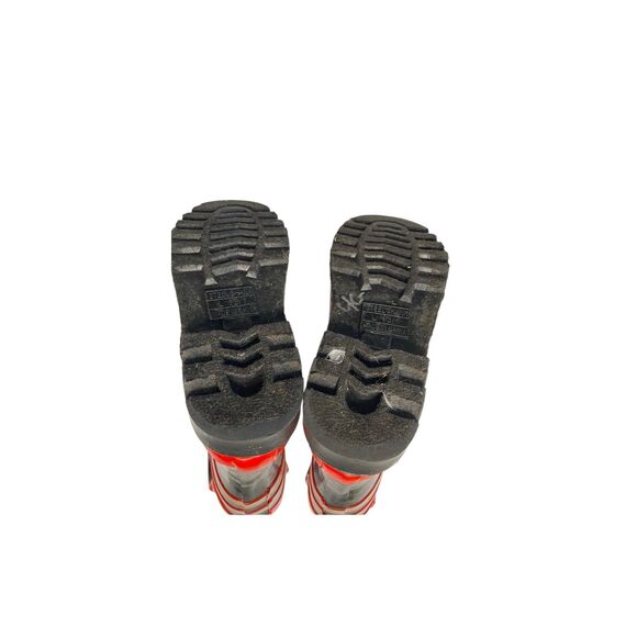 Fire Department Boys Rubber Waterproof Mid-Calf Red Black Pull On Rain Boots - Picture 5 of 13